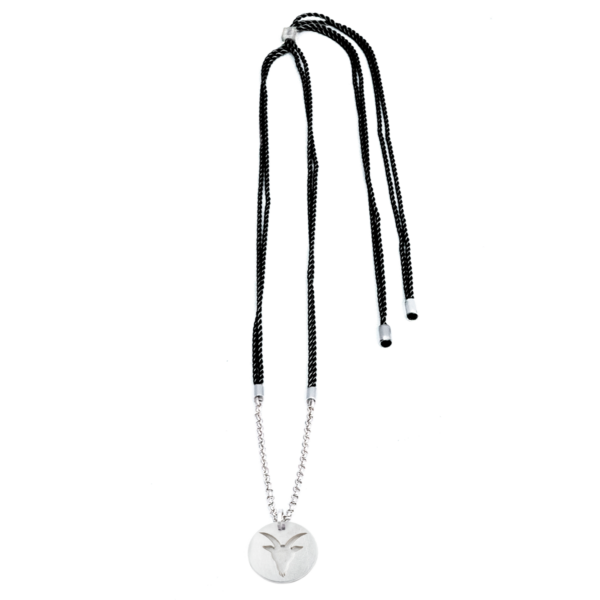 Collana NO STRESS con segno zodiacale in argento 925 placcato palladio bianco