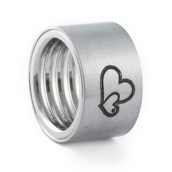 anello timbro CUORE acciaio inox