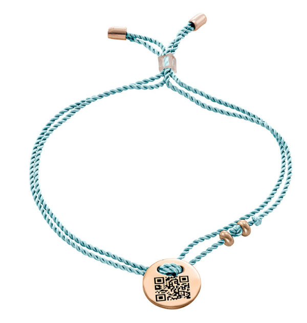 Bracciale QR Code I LOVE YOU Argento 925 Placcato Oro Rosa Platino